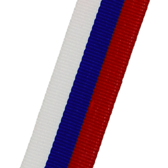Wstążka W/BL/R biało-niebiesko-czerwona do medalu szer. 20 mm