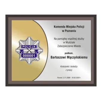 Dyplom okolicznościowy Policja
