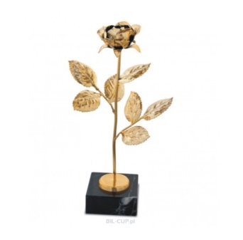 statuetka metalowa RÓŻA złota błysk 8606A